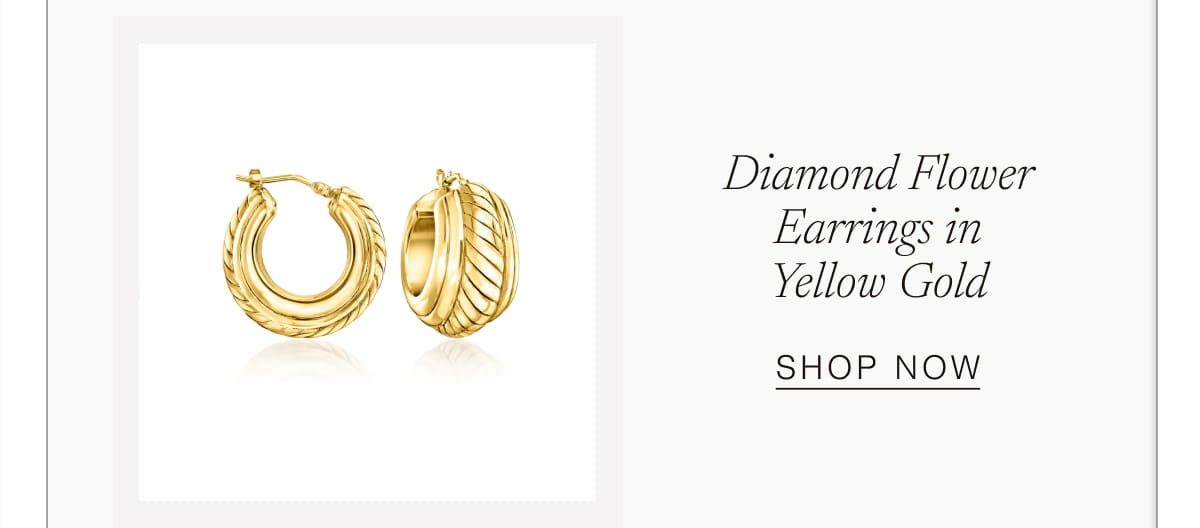 Diamond Flower Earrings in Yellow Gold | SHOP NOW