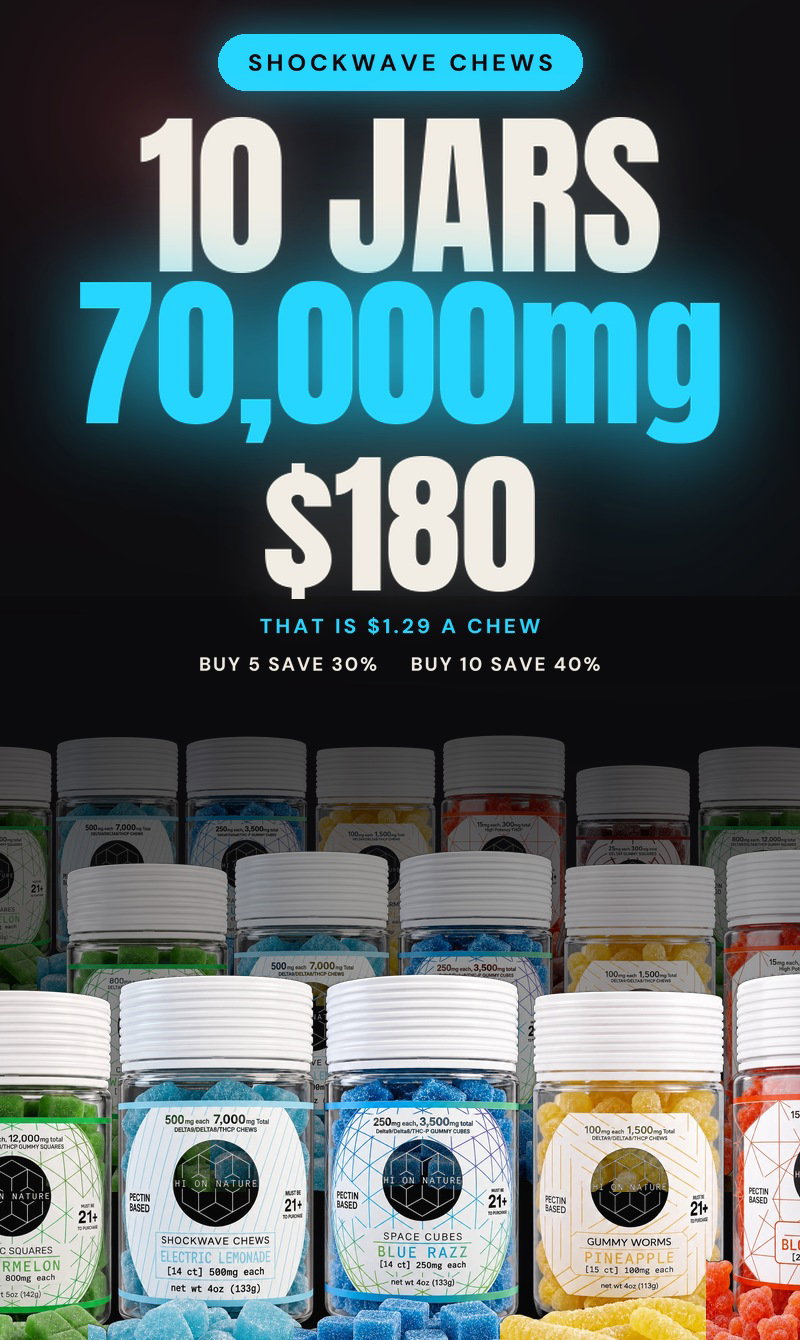 Bulk math — 10 jars, 70,000mg, $180. Buy 5 save 30%, buy 10 save 40%.