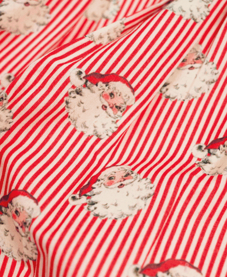 Striped Vintage Santa Pajama Set Collection