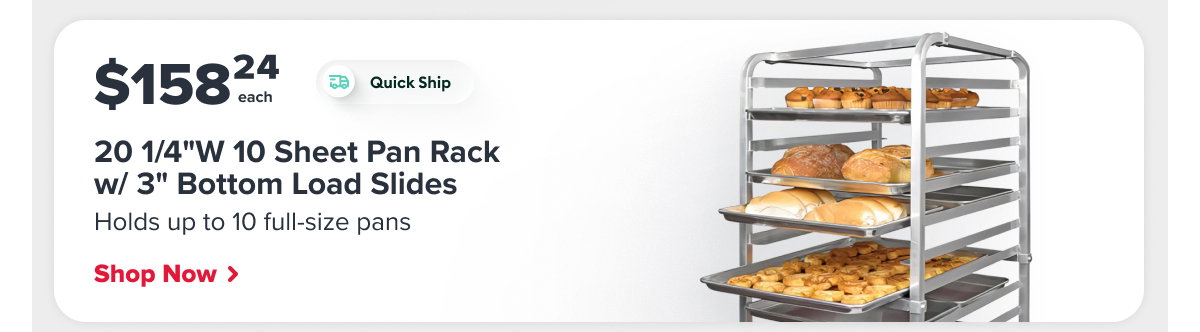 Winco ALRK-10 20 1/4"W 10 Sheet Pan Rack w/ 3" Bottom Load Slides