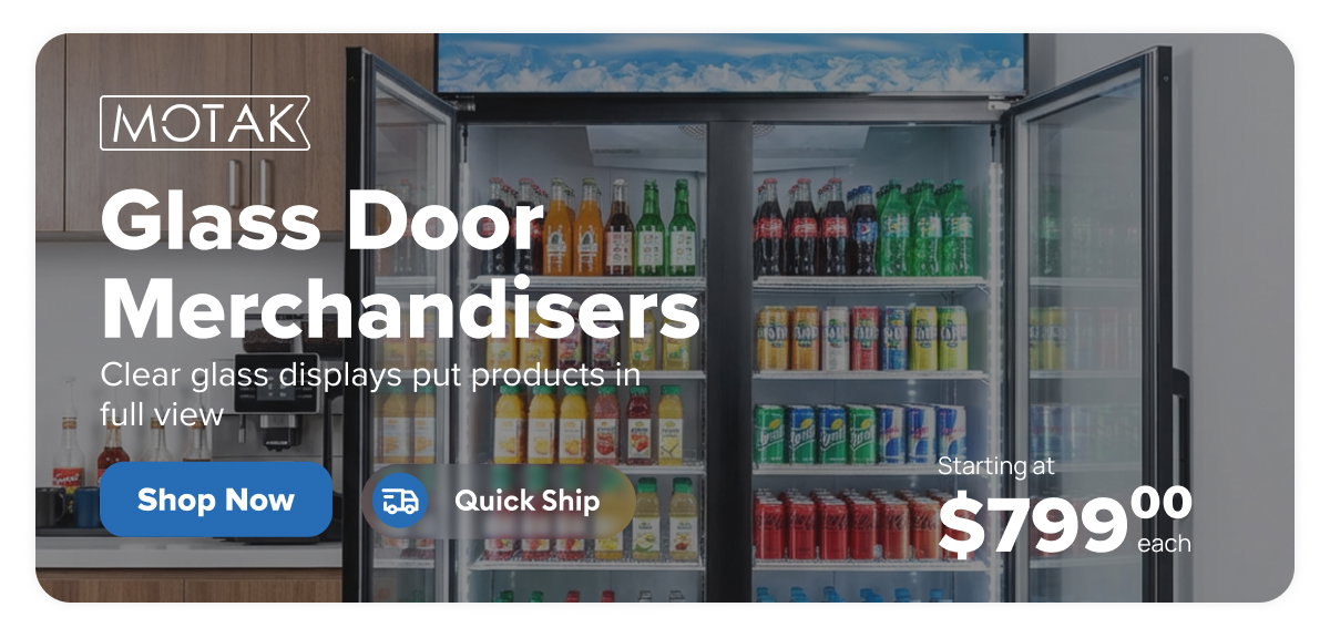 MoTak Quick Ship Glass Door Merchandiser Refrigerators