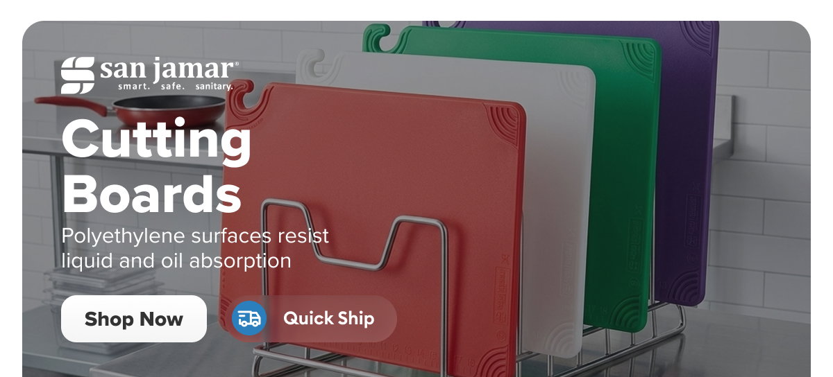 San Jamar Quick Ship Plastic Cutting Boards