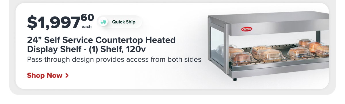 Hatco GRSDH-24 24" Self Service Countertop Heated Display Shelf - (1) Shelf, 120v