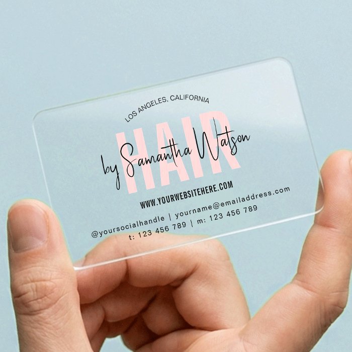A clear business card