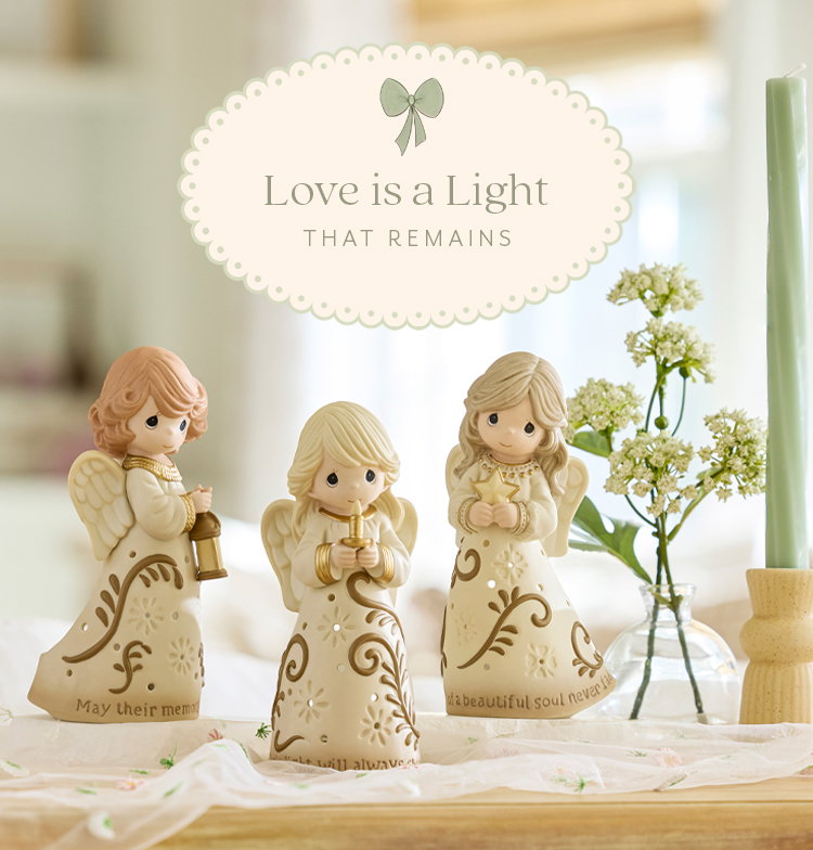 Three Precious Moments Guardian Angel figurines with messages