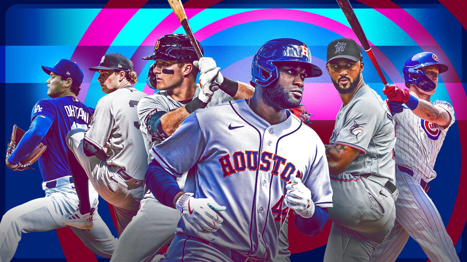 Shohei Ohtani, Cam Schlittler, Kevin McGonigle, Yordan Alvarez, Sandy Alcantara and Pete Crow-Armstrong