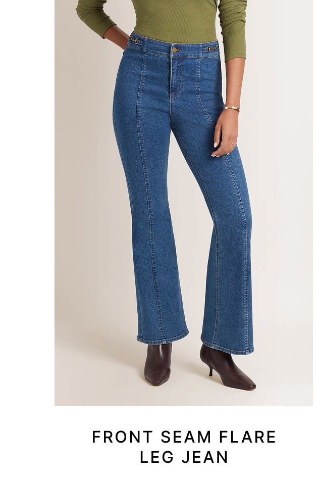 Front Seam Flare Leg Jean
