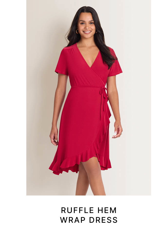 Ruffle Hem Wrap Dress
