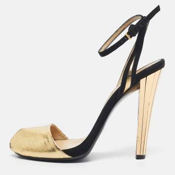 Gold/Black Leather And Suede D