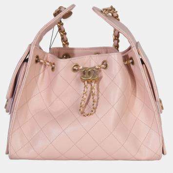 25 Small Pink Caviar Leather H