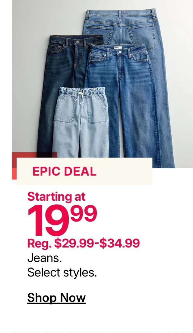 starting at $19.99 jeans
