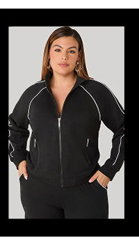 Piped French Terry Track Jacket