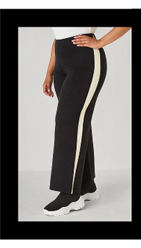 Wide Leg Striped Sweater Pants