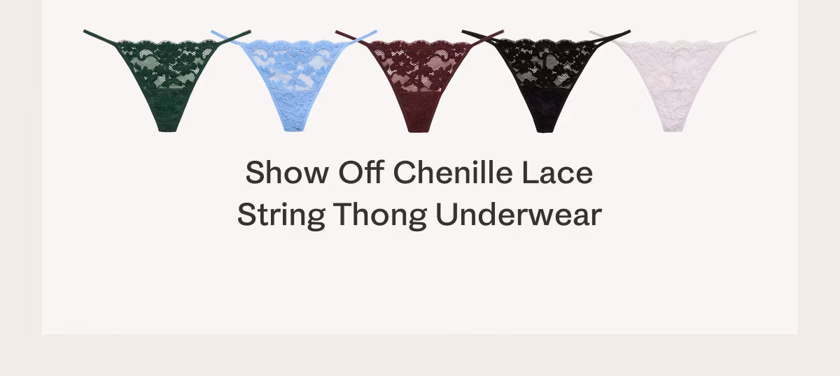 Show Off Chenille Lace String Thong Underwear
