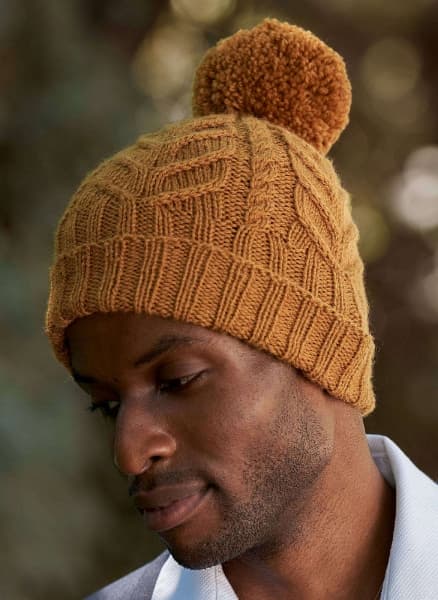 FREE Patons Glendon Cable Knit Hat Pattern