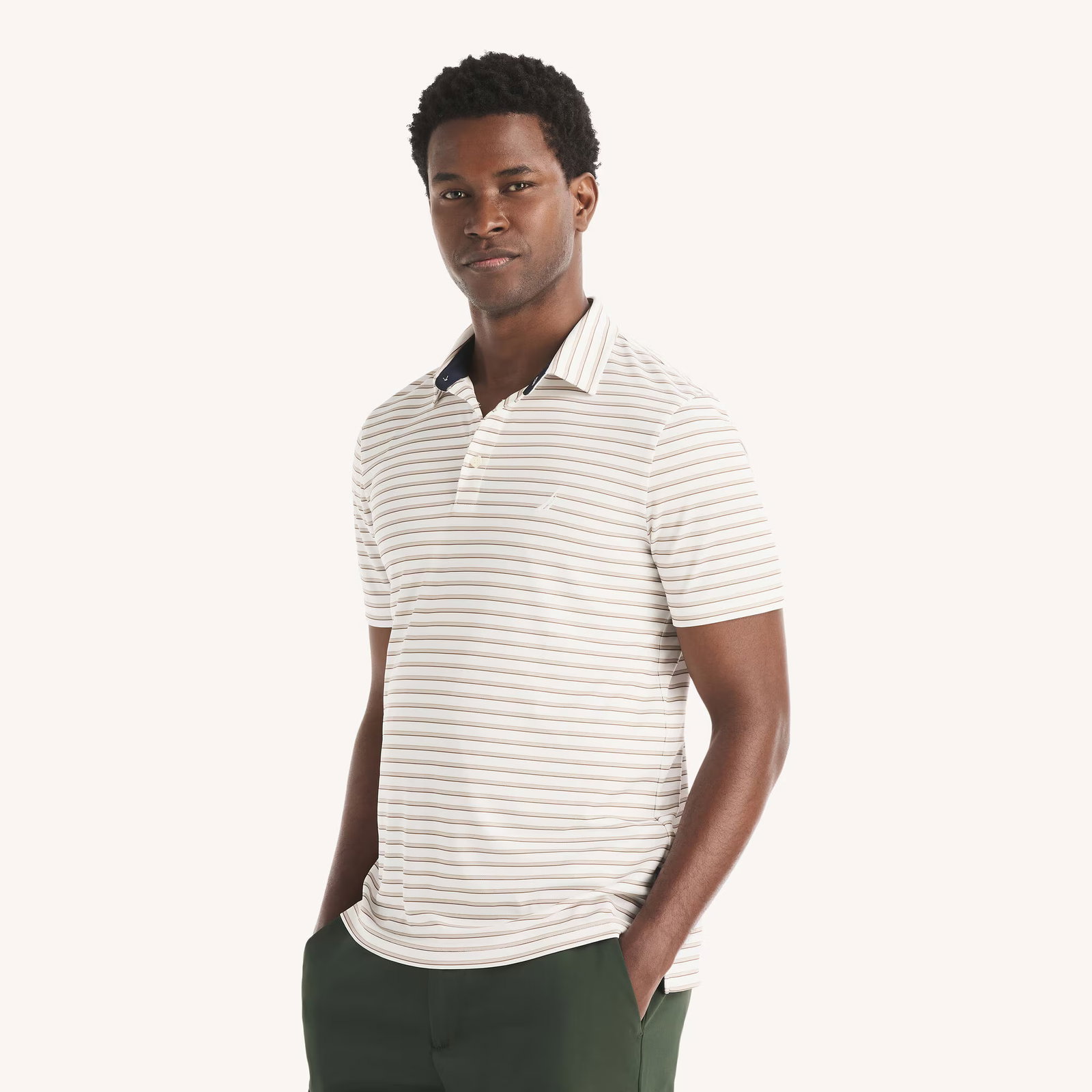 Image of Striped Performance Polo