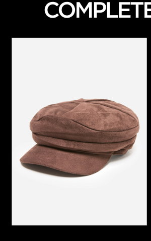 Ruched Faux Suede Cabbie Hat