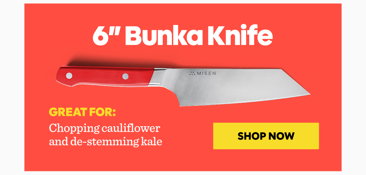 GREAT FOR:  Chopping cauliflower and de-stemming kale