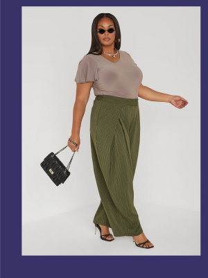 Striped Wide Leg Envelope Pants