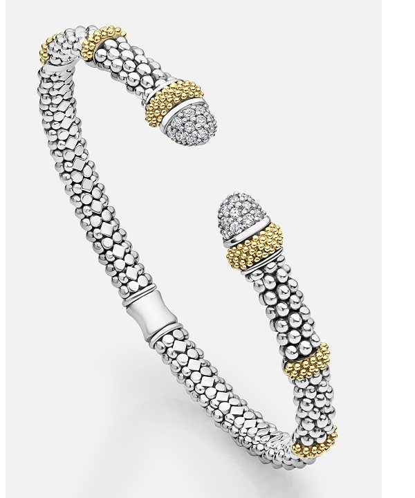 Two-Tone Black Ceramic Diamond Huggie Earrings