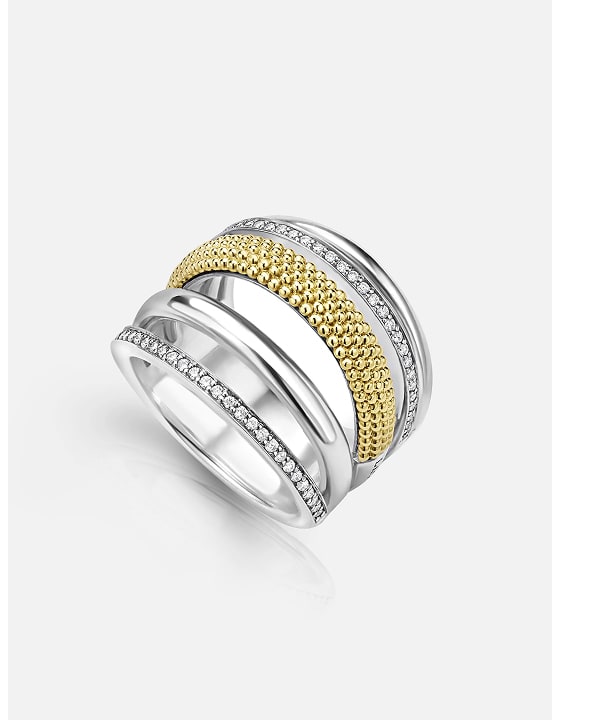 Two-Tone Black Ceramic Diamond Huggie Earrings