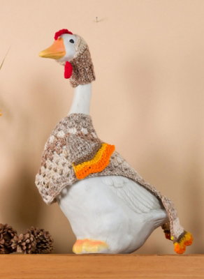 FREE Red Heart Crochet Gobble Gobble Porch Goose Outfit Pattern
