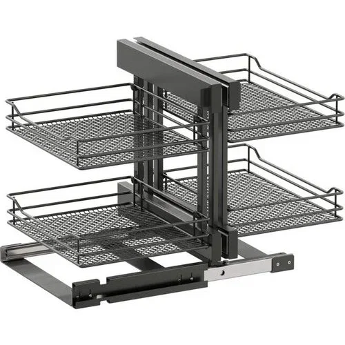 Vauth Sagel 90092000007, VS COR FLEX Saphir Base Pullout For 17-1/2 Inch Minimum Cabinet Opening Width, Carbon Steel Gray