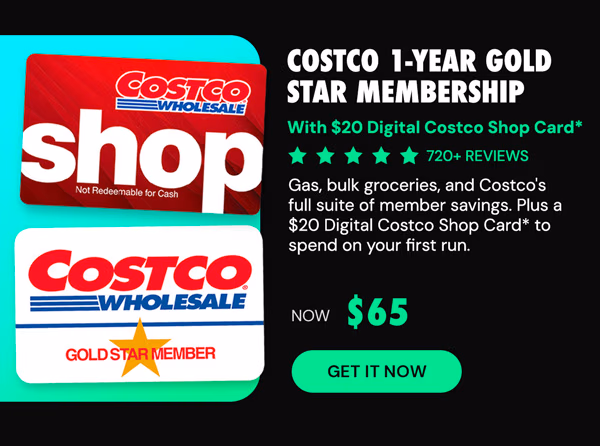 Costco 1-Year Gold Star Membership + $20 Digital Costco Shop Card