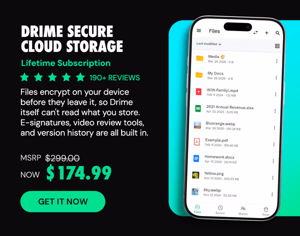 Drime Secure Cloud Storage Lifetime Subscriptions