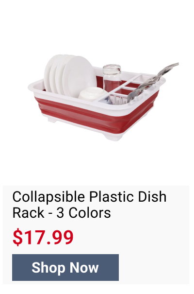 Collapsible Plastic Dish Rack - 3 Colors