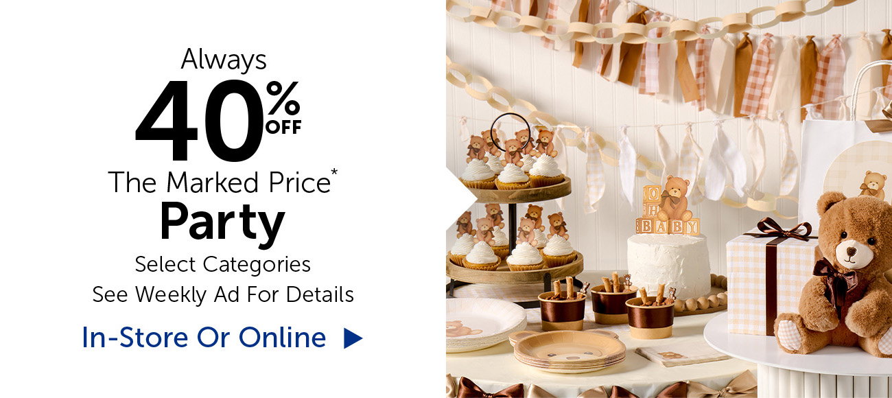 Always 40% Off The Marked Price - Party - Select Categories