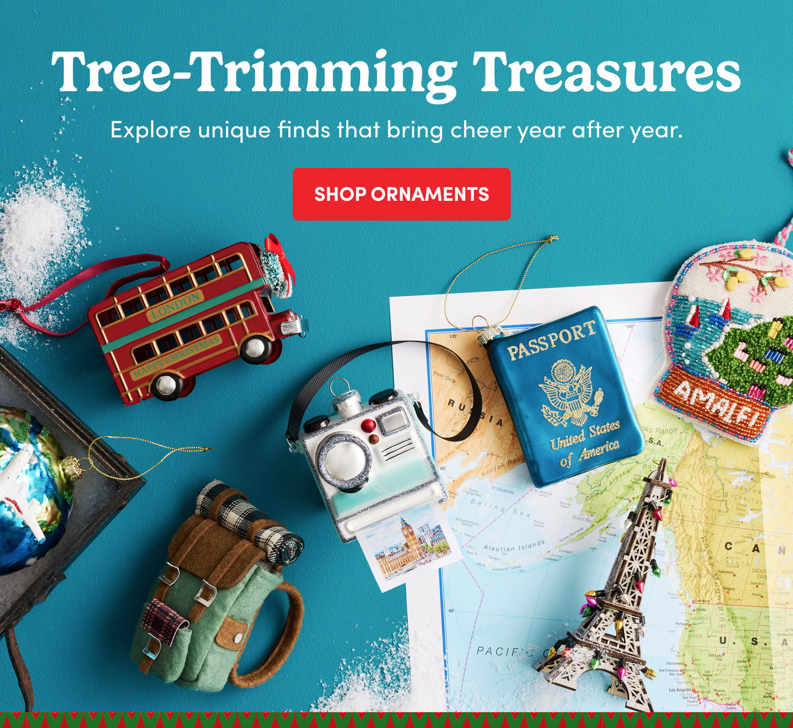 Tree-Trimming Treasures | Explore unique finds that bring cheer year after year. | SHOP ORNAMENTS