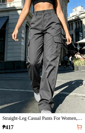 Straight-Leg Casual Pants For...