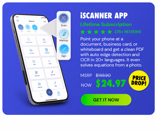 iScanner App: Lifetime Subscription