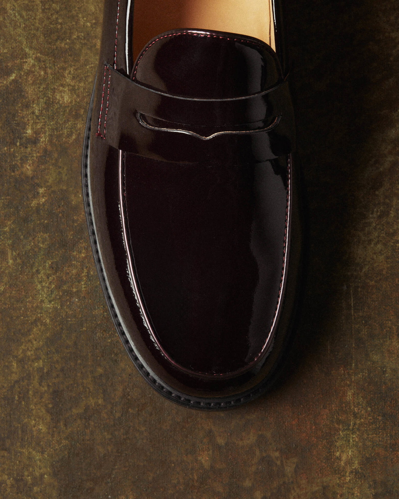 Calum Burgundy Patent Leather Penny Loafers