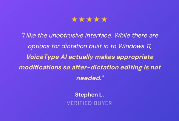 VoiceType AI Voice-to-Text: Lifetime Subscription (Unlimited Words/Month)