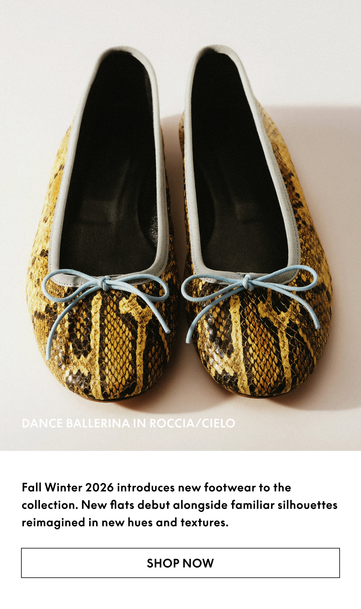 Fall Winter 2026 introduces new footwear to the collection.