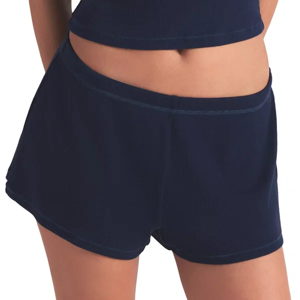Skims Stretch Cotton Rib Loose Shorts