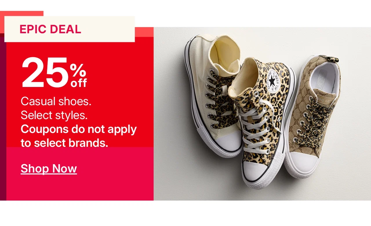 25% off casual shoes