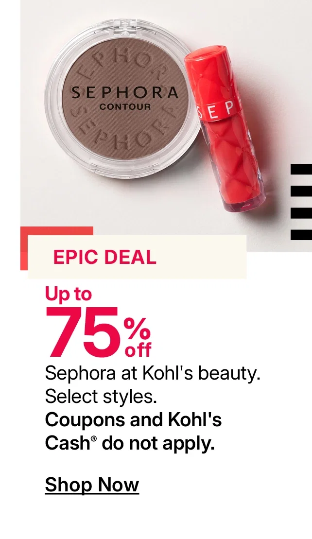 up to 75% off sephora at kohl's beauty