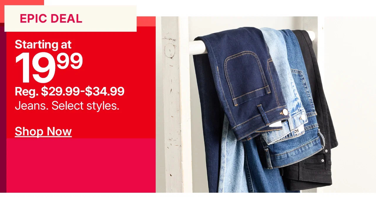 starting at $19.99 jeans