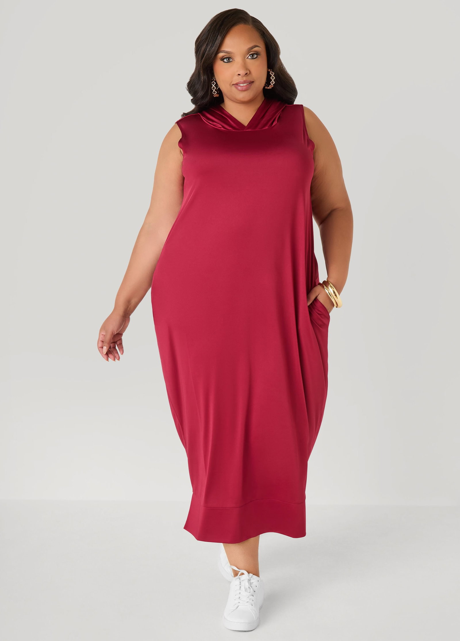 Hooded Maxi Cocoon Dress