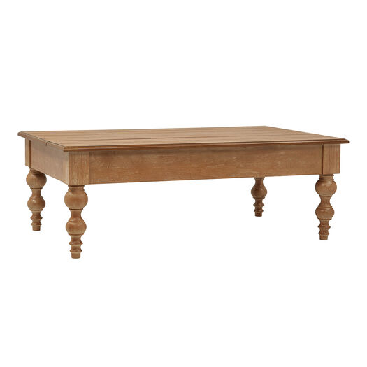 Adrie Rubber Wood Turned Leg Lift Top Storage Coffee Table