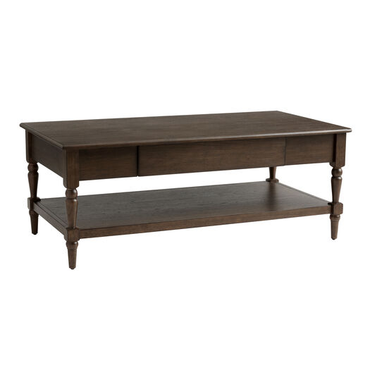 Westport Wood Turned Leg Coffee Table with Storage