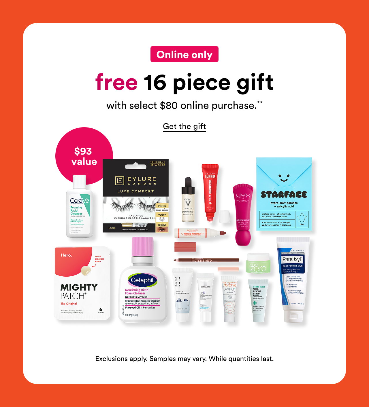 Online only | Free 16 piece gift with select $80 online purchase**