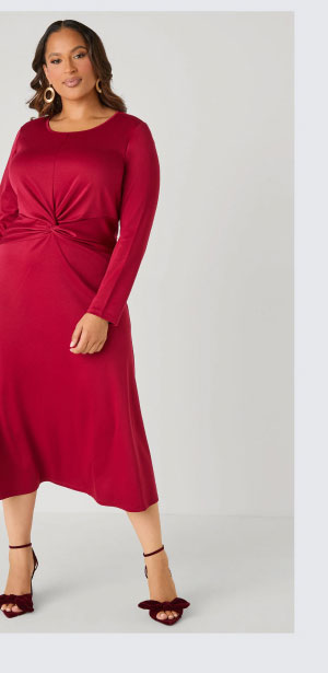 Knotted A Line Midaxi Dress