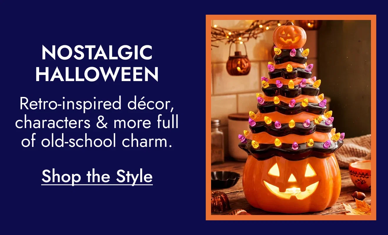 Nostalgic Halloween - retro-inspired décor, nostalgic characters, and more accents full of old-school charm.