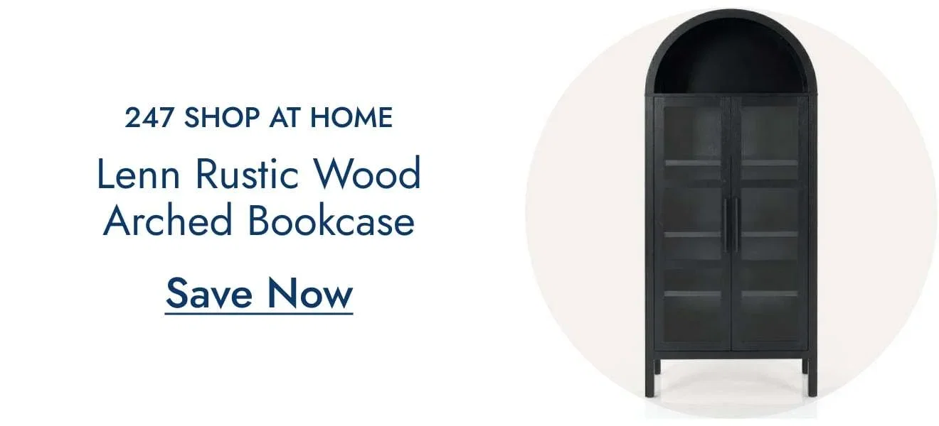 Rustic Wood Frame Arched Bookcase