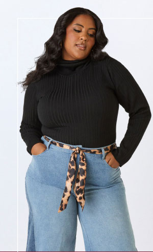 Two Tone Straight Leg Jeans