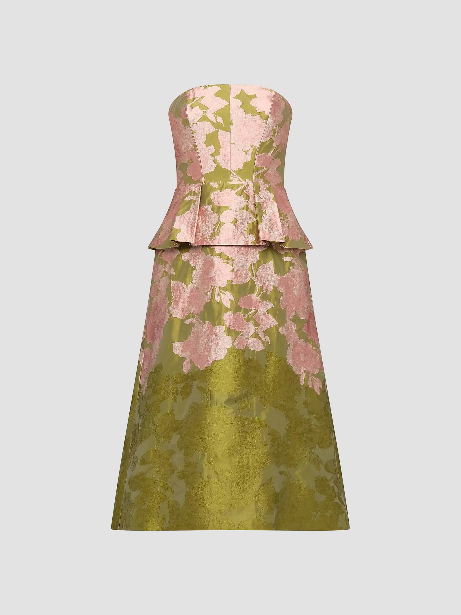 Kay Unger Imogen Metallic Jacquard Tea-Length Cocktail Dress
